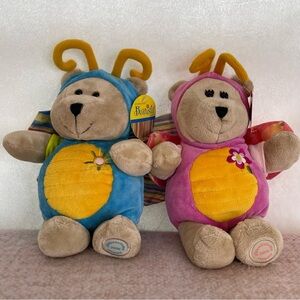 Starbucks 2008 Bearista Bear Plushes Butterfly Costume Boy and Girl